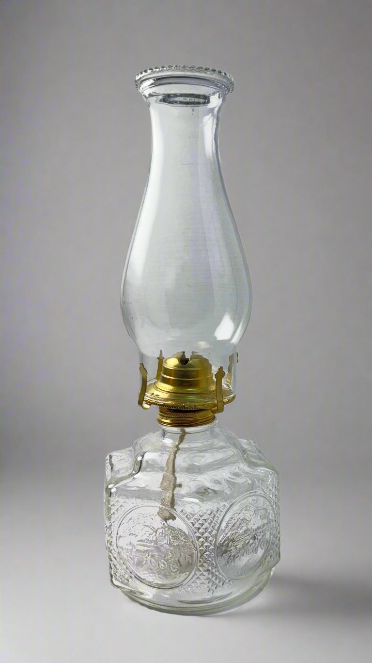 Vintage Pressed Glass Oil Lamp
