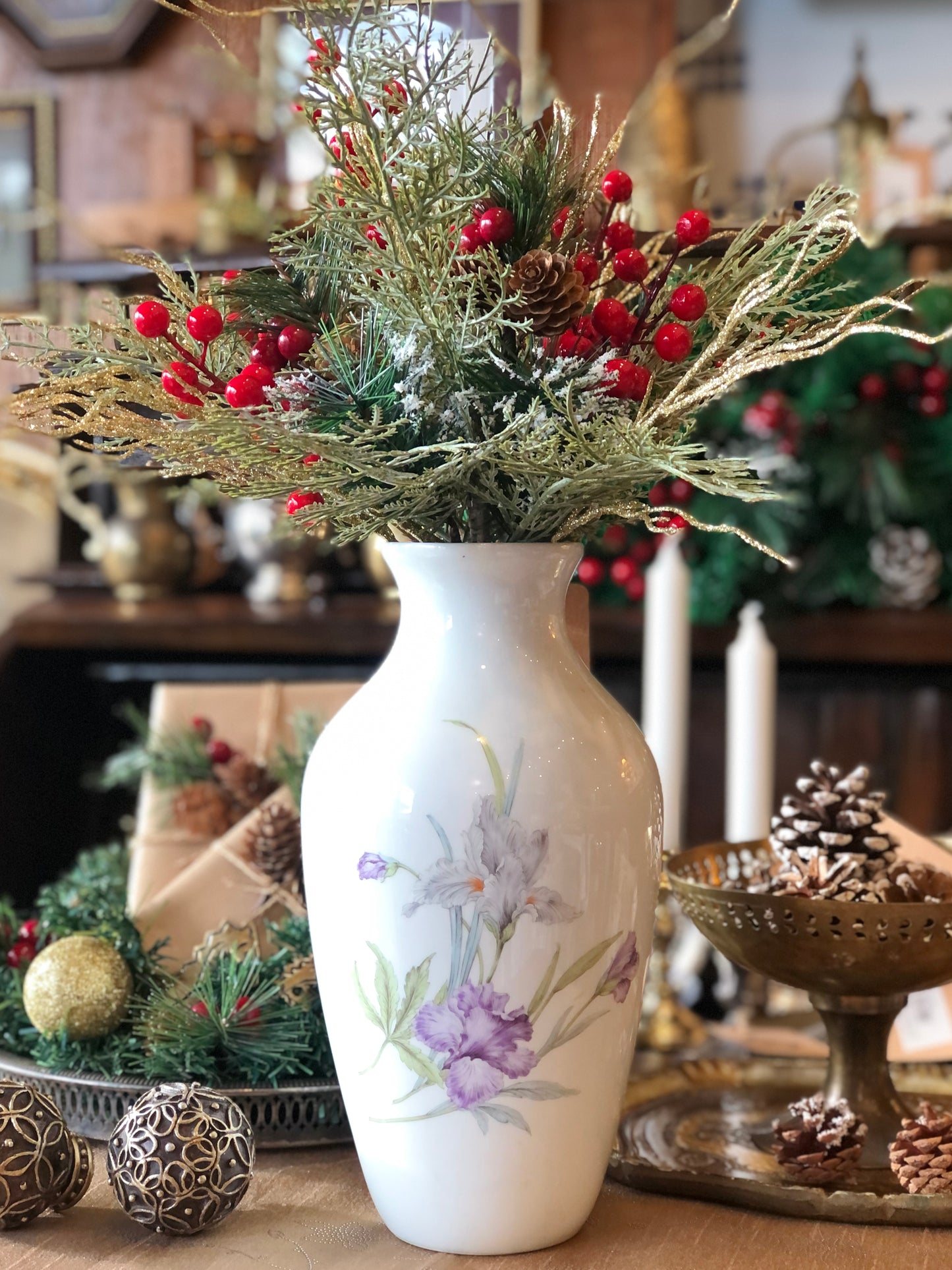 Vintage Kaiser Floral "Marina" Signed and Hand Painted Vase