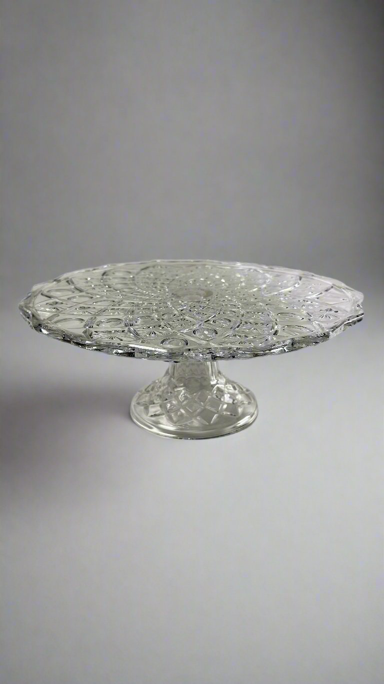 Vintage Indiana Glass Pedestal Cake Plate Stand