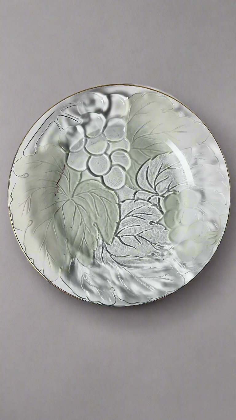 Vintage Frosted Glass Serving Plate