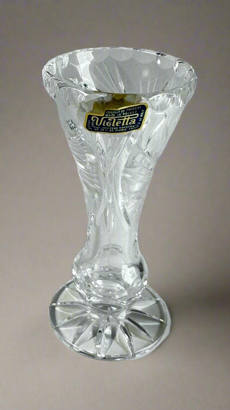 Vintage Violetta Handcut 24% Lead Crystal Bud Vase