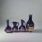 Vintage Japanese Style Cobalt Blue Vase Set