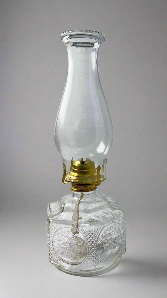 Vintage Pressed Glass Oil Lamp